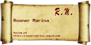 Rosner Marina névjegykártya